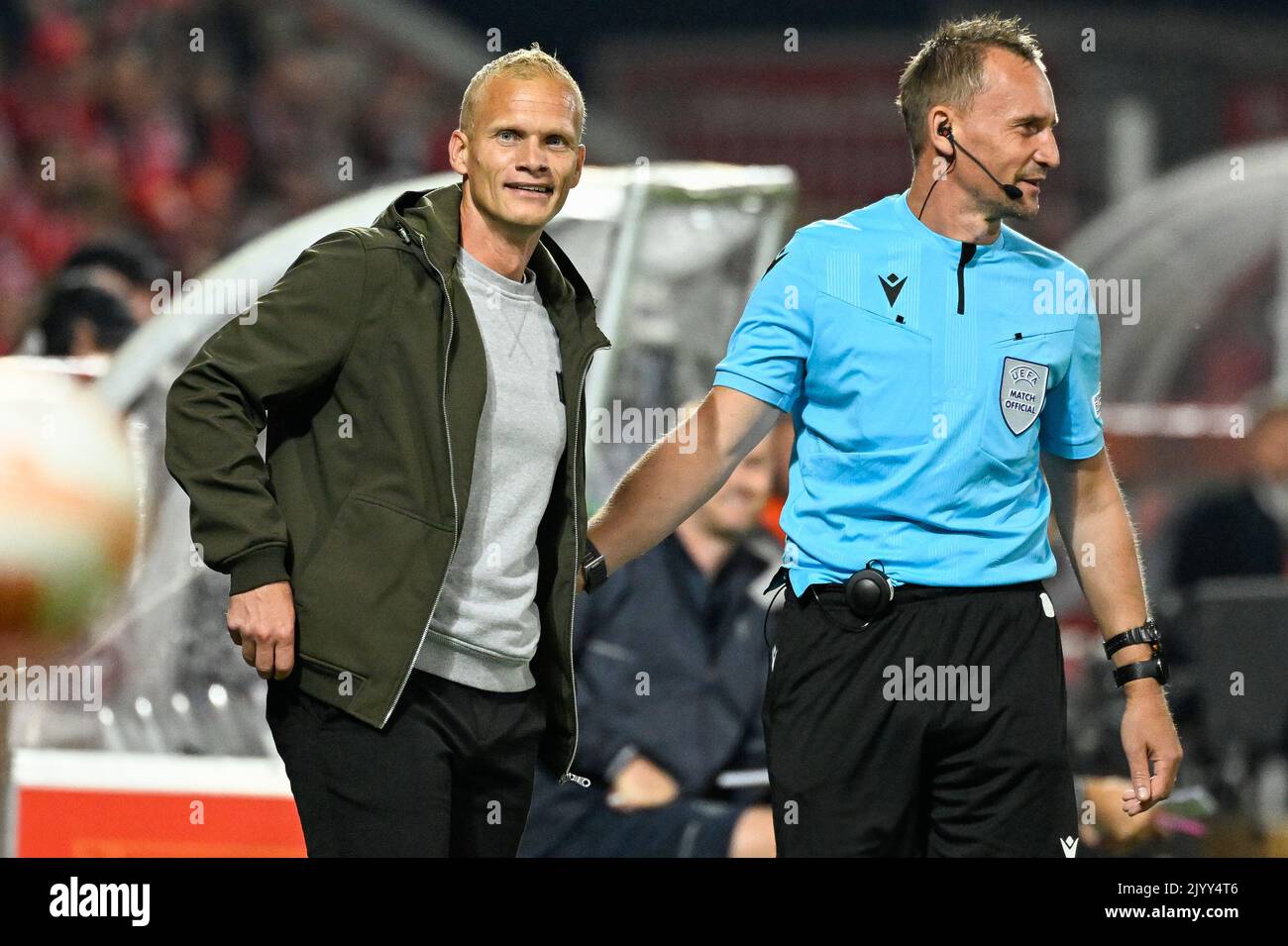 Der Cheftrainer der Union, Karel Geraerts, wurde während eines Spiels zwischen dem FC Union Berlin und dem belgischen Fußballteam Royale Union Saint-Gilloise am Donnerstag, dem 08. September 2022, in Berlin abgebildet, dem ersten von sechs Spielen in der Gruppenphase des UEFA Europa League-Wettbewerbs. BELGA FOTO LAURIE DIEFFEMBACQ Stockfoto