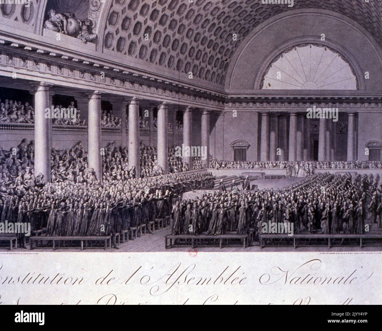 Gravur mit der Eröffnung des Generalstates in Versailles am 5. Mai 1789. Stockfoto