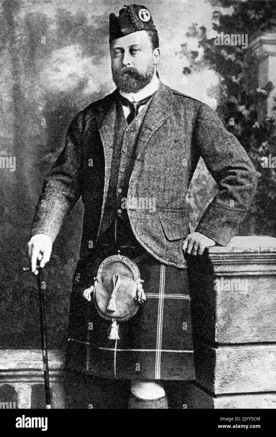 Undatierte Datei Foto von König Edward VII in schottischer Kleidung. Ausgabedatum: Donnerstag, 8. September 2022. Ausgabedatum: Donnerstag, 8. September 2022. Stockfoto