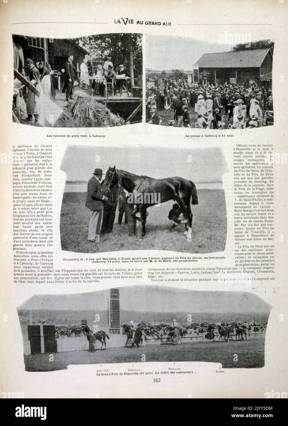 Vintage-Fotografien, die Aspekte der französischen Pferderennen im Jahr 1902 darstellen Stockfoto