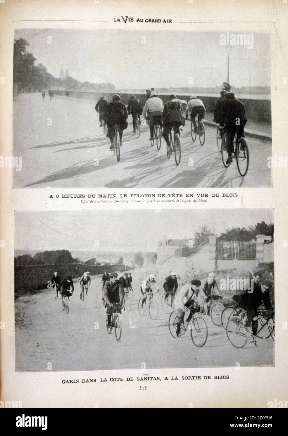 Fotografien, die das Radrennen von Bordeaux nach Paris 1902 zeigen Stockfoto