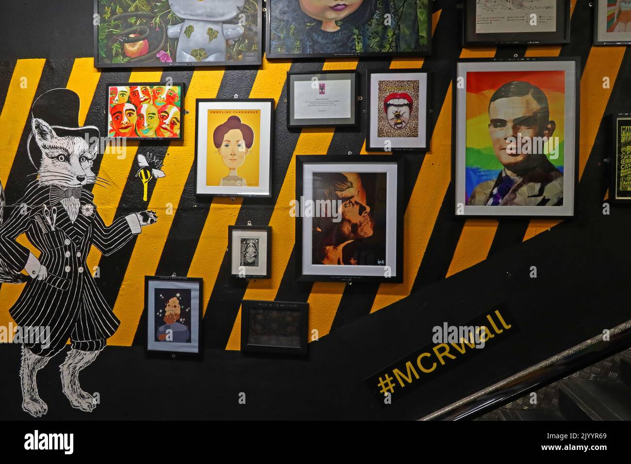 Afflecks #MCRwall Kunstwerke zum Verkauf,Afflecks Palace , 52 Church St, Manchester , England, Großbritannien, M4 1PW Stockfoto