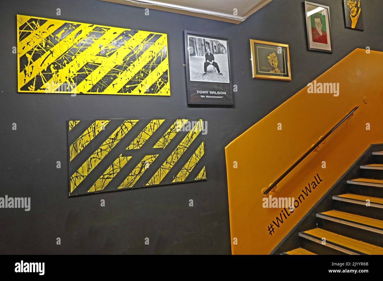 The Tony Wilson Wall, Afflecks Palace , 52 Church St, Manchester , England, UK, M4 1PW Stockfoto