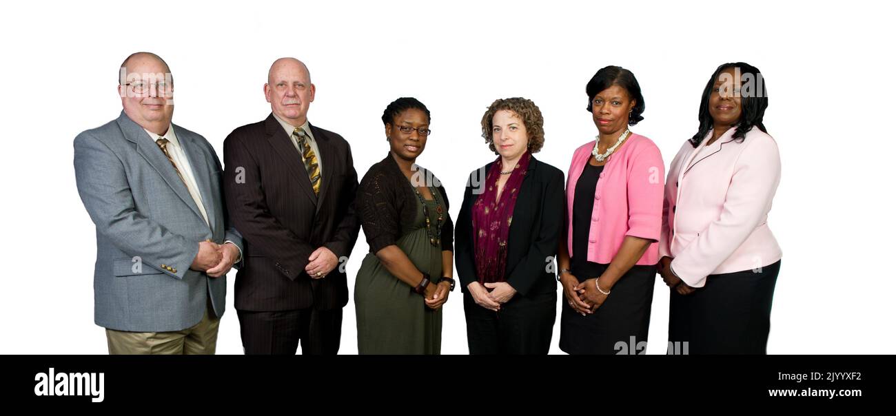 Gruppenportrait}: Tracey Dunn mit Kollegen von Congressional Relations, Büro für Kongress- und zwischenstaatliche Beziehungen. Stockfoto