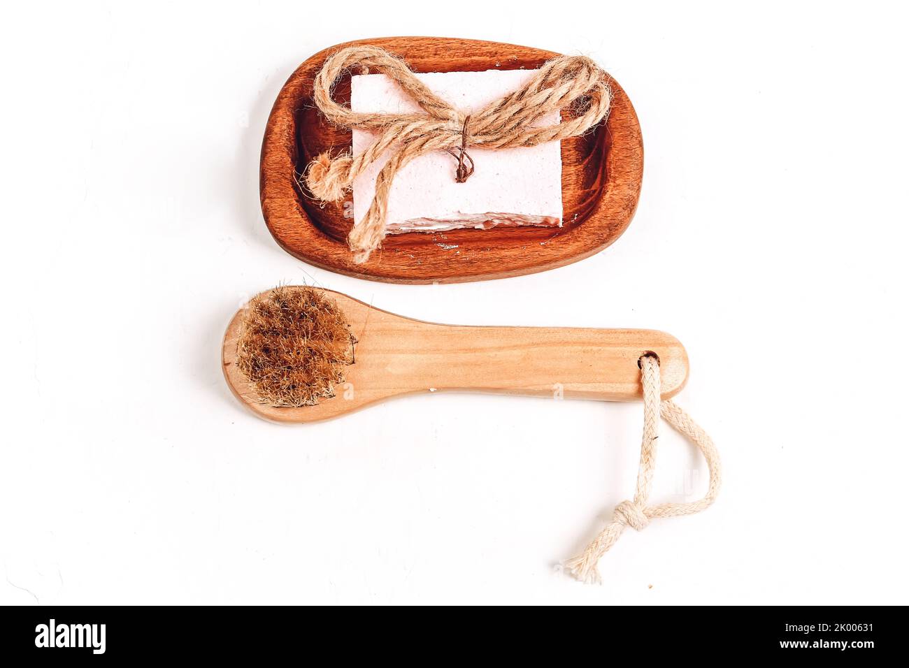 Bio natürliche Seifenstücke, handgemachte Seifen. Nachhaltiger Zero Waste Lebensstil Stockfoto