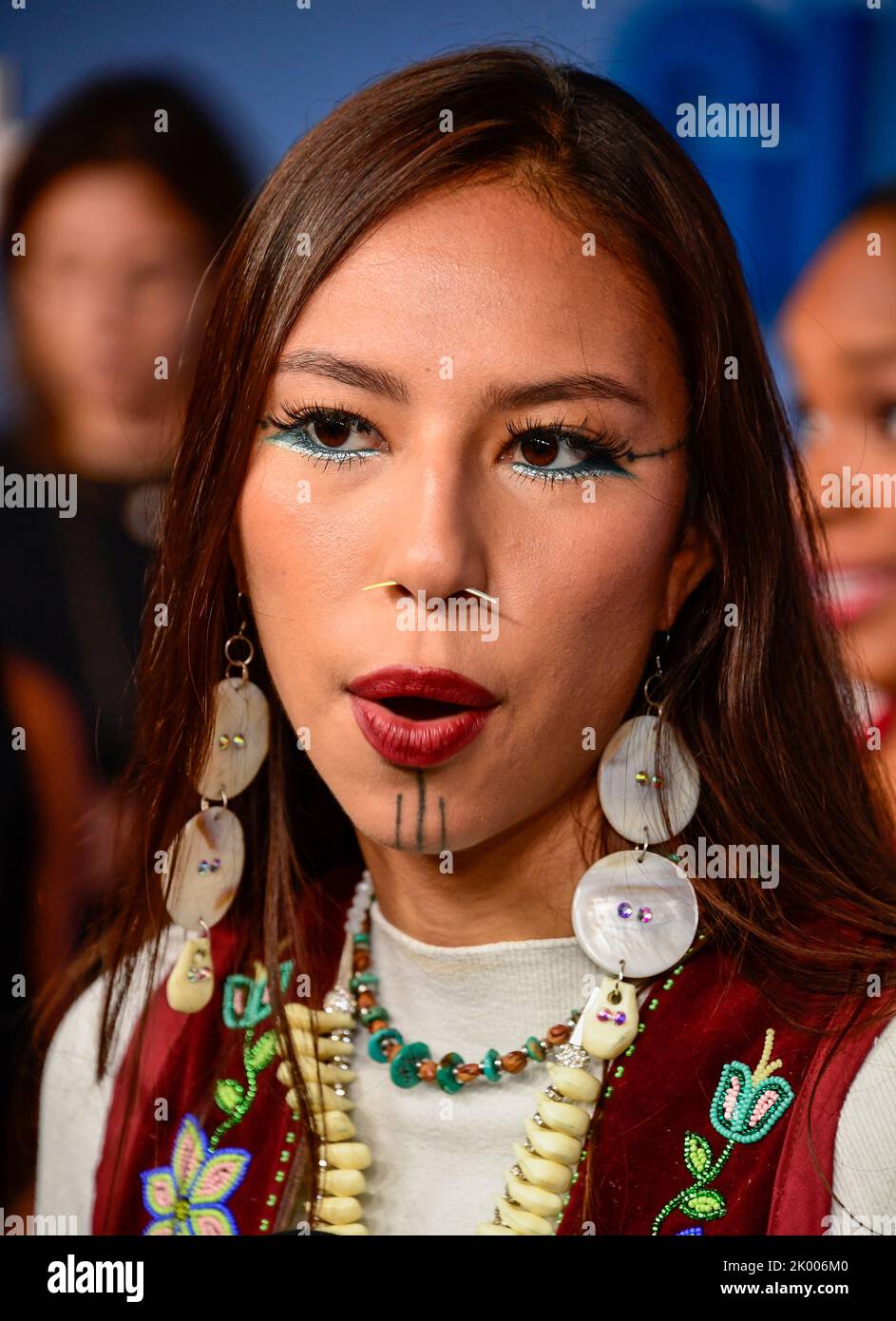 8. September 2022, New York City Quannah Chasinghorse kommt zur APPLE TV Docu-Serie Premiere von GUTSY, die am Donnerstag, 8. September 2022, im Times Center Theatre in New York City stattfindet. Foto von Jennifer Graylock-Alamy Stockfoto