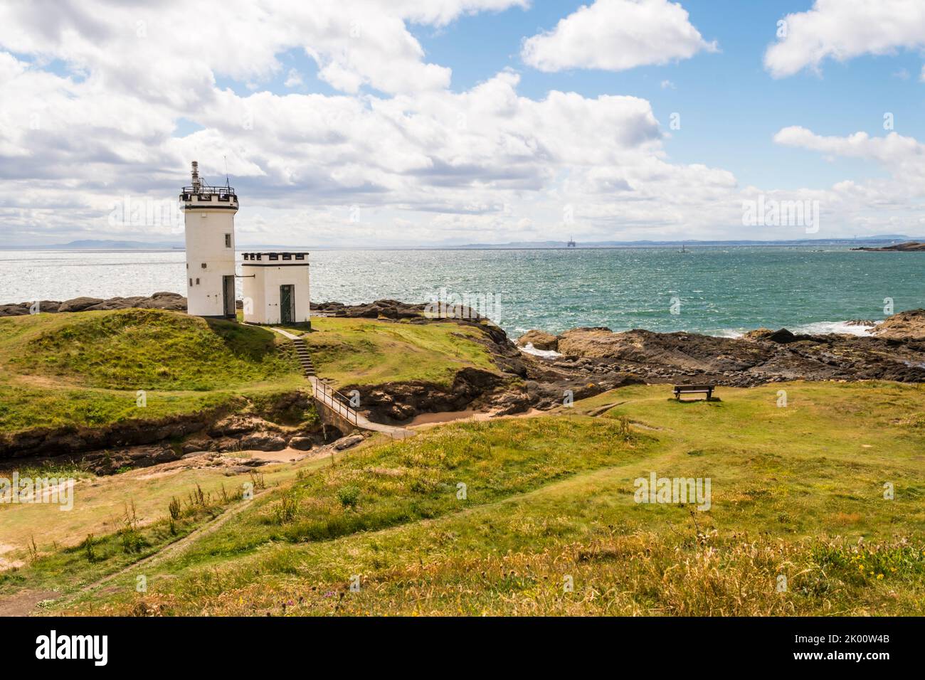 Elie Ness Leuchtturm, Fife, Schottland. Stockfoto