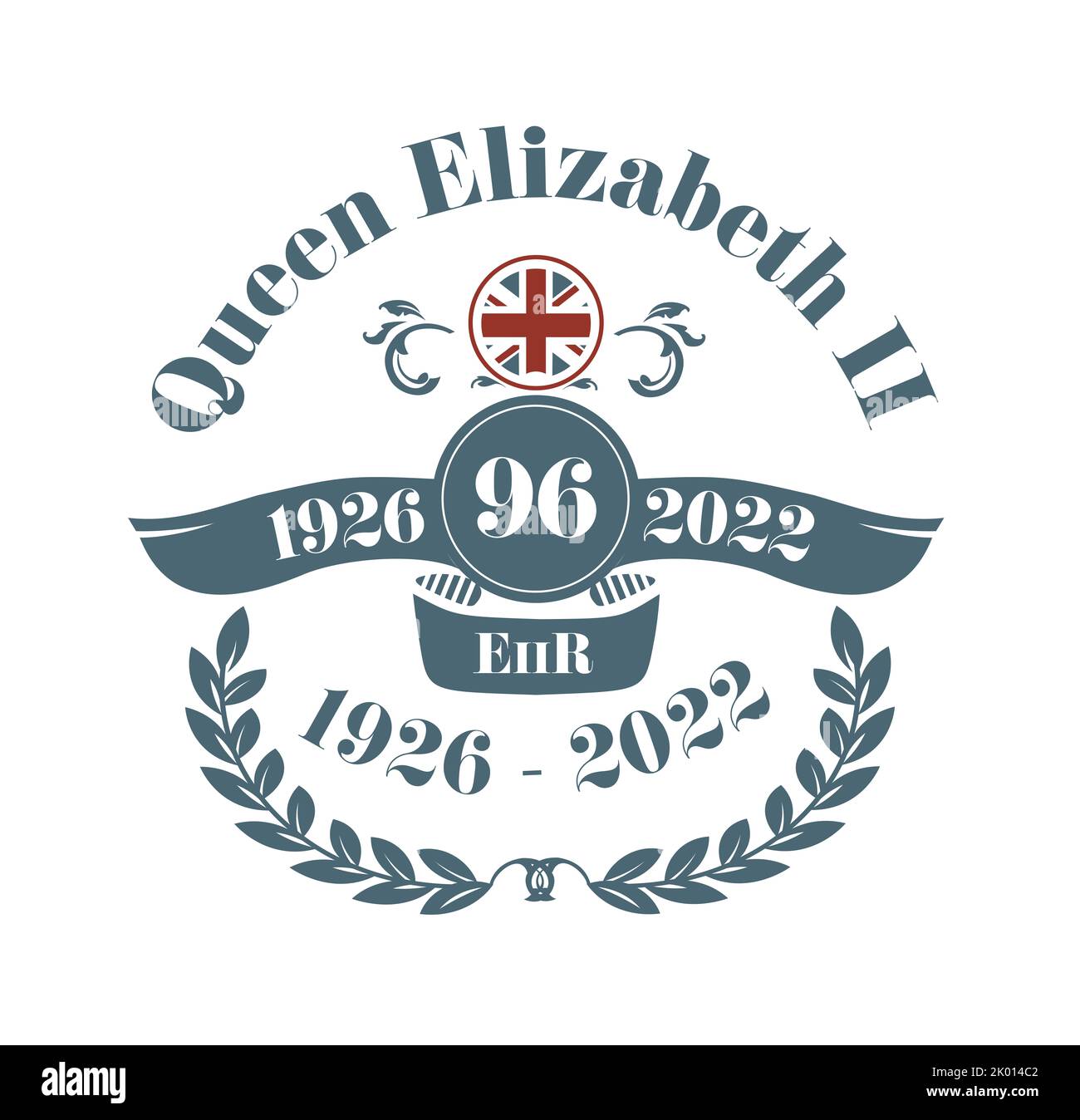 The Queens Death 2022 - Ihre Majestät die Königin stirbt im Alter von 96 Jahren die britische Monarchin dient ihrem Land seit 70 Jahren. Stockfoto