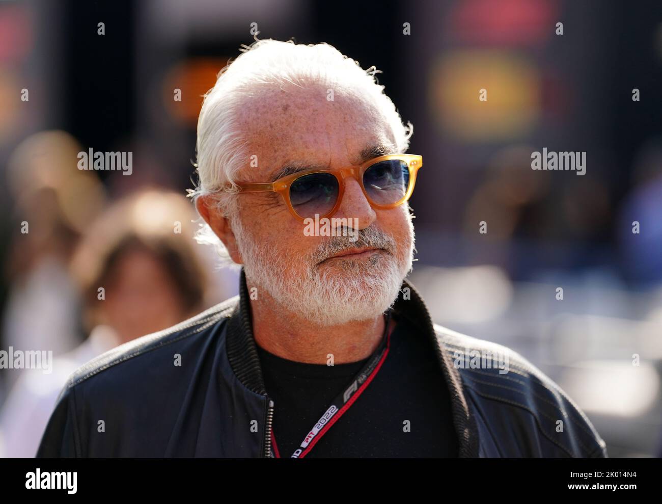Flavio Briatore kommt vor dem Großen Preis von Italien zum Training beim Autodromo Nazionale Monza an. Bilddatum: Freitag, 9. September 2022. Stockfoto