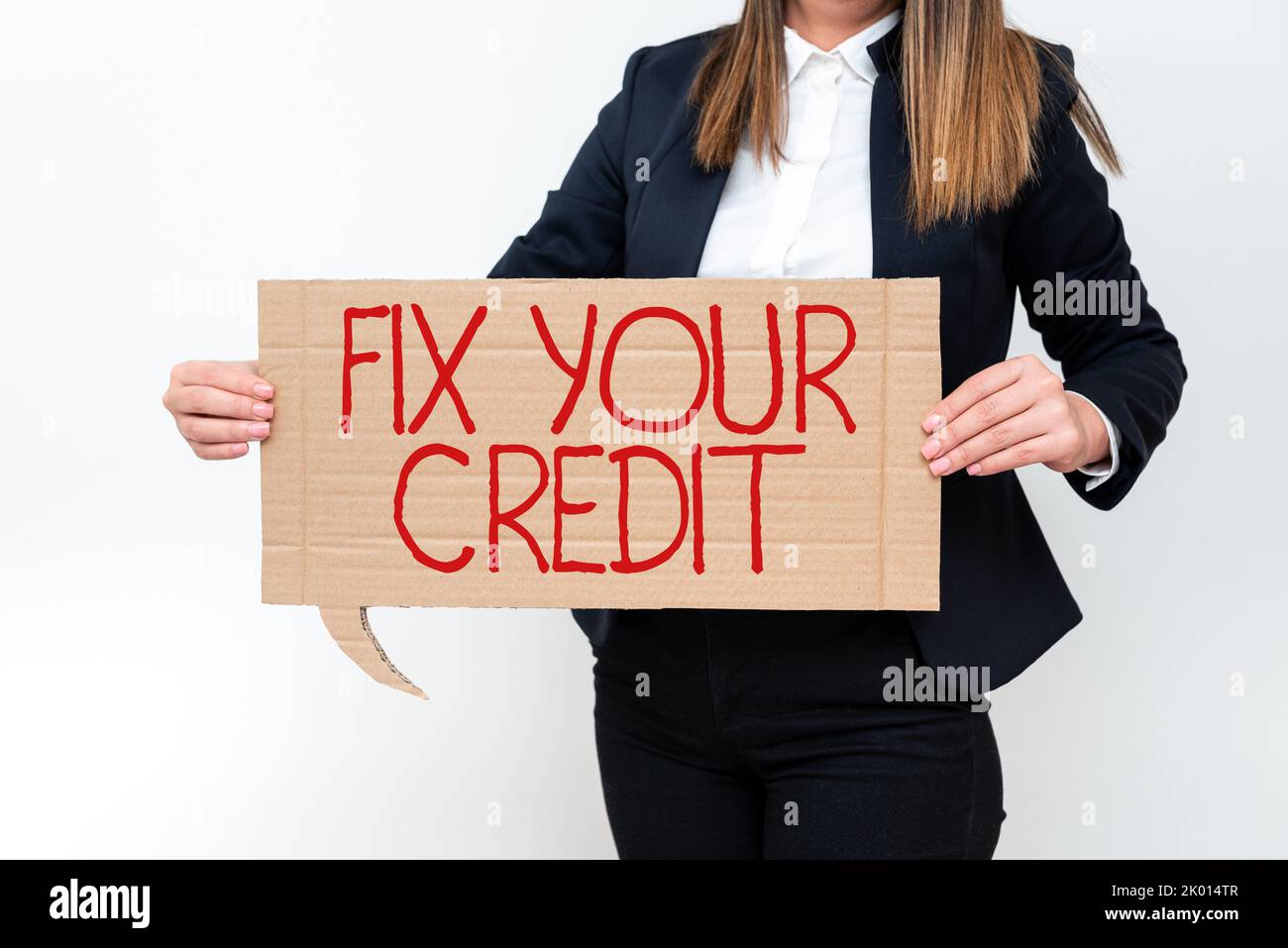 Textunterschrift Presenting Fix your CreditKeep balances low on credit cards and other credit. Geschäftsansatz Halten Sie Guthaben niedrig bei Kreditkarten und Stockfoto