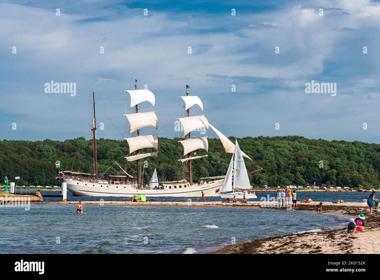 Die Bark Artemis ursprünglich in Norwegen als Wahlgänger baut die Friedrichsorter Enge in der Kieler Förde Stockfoto