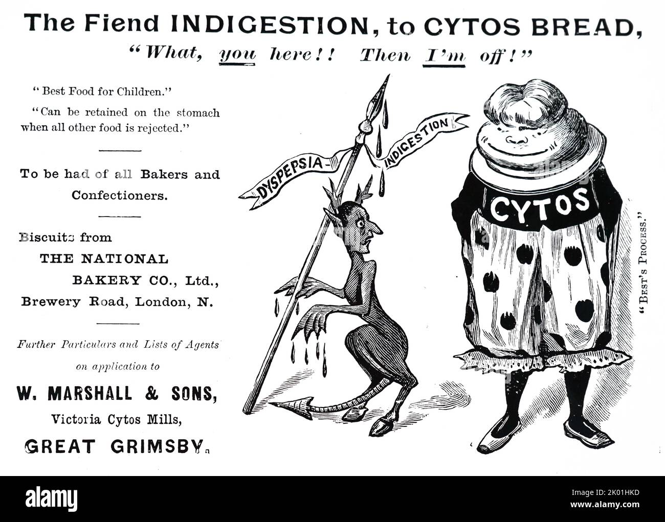 Werbung für Verdauungsfreies Brot. Aus Den Illustrated London News, 25. Mai 1895. Stockfoto