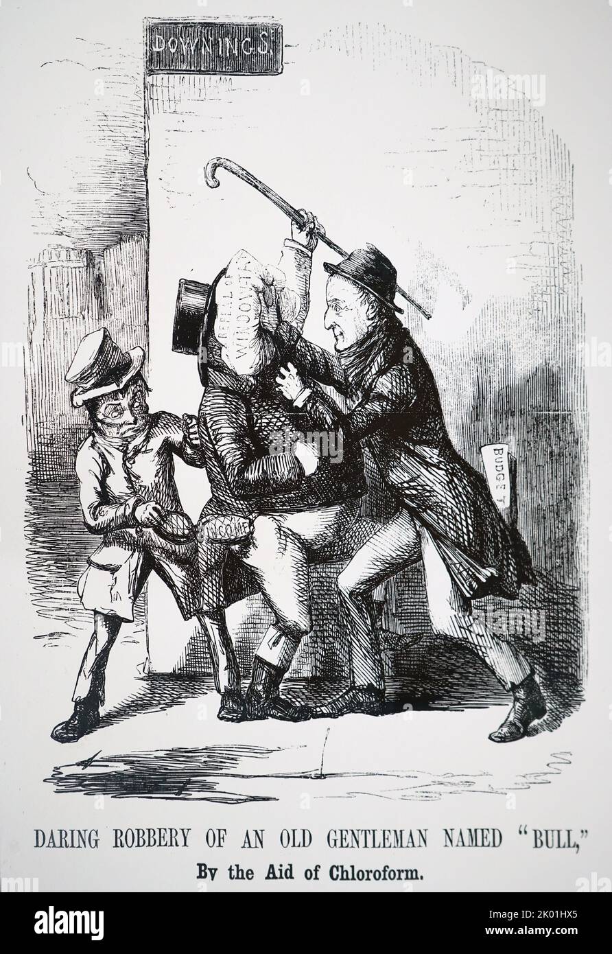 Die Meinung von Punch zum Haushalt. Von Punch, London, 1851. Stockfoto