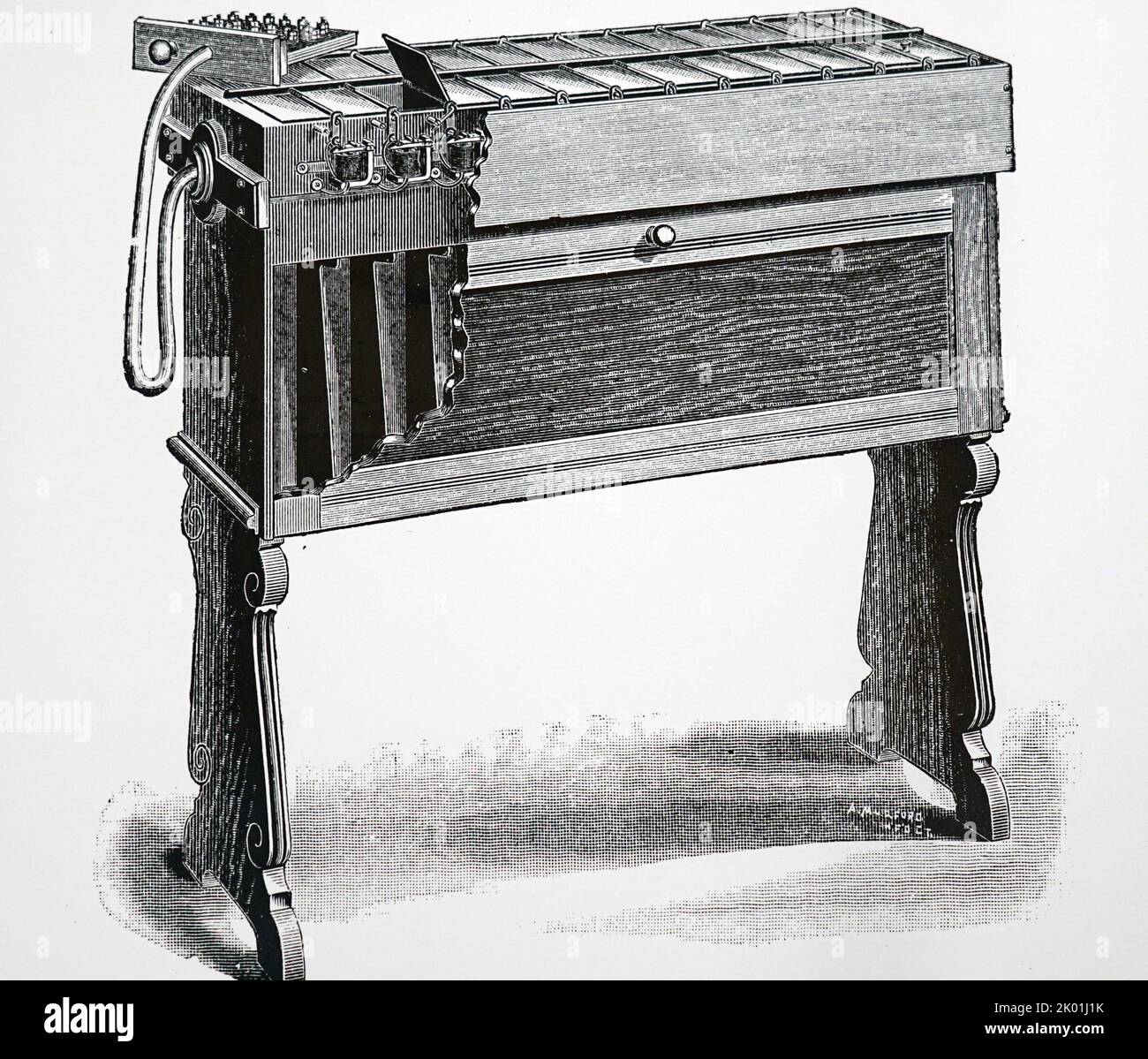 Hollerith elektrischer Tabulator. Das Sortierfeld. Aus Park Benjamin Modern Mechanism, London und New York, 1892. Stockfoto