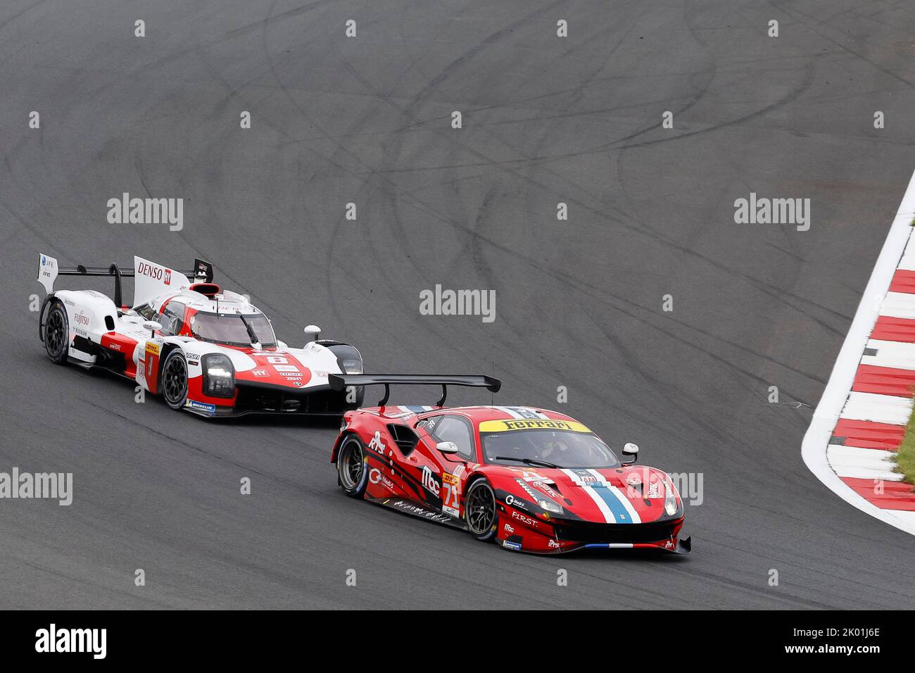 71 DEZOTEUX Franck (Fra), RAGUES Pierre (Fra), AUBRY Gabriel (Fra), Spirit of Race, Ferrari 488 GTE EVO, Aktion während der 6 Stunden von Fuji 2022, 5. Runde der FIA-Langstrecken-Weltmeisterschaft 2022 auf dem Fuji Speedway vom 8. Bis 11. September 2022 in Fuji, Japan - Foto Frédéric Le Floc’h / DPPI Stockfoto