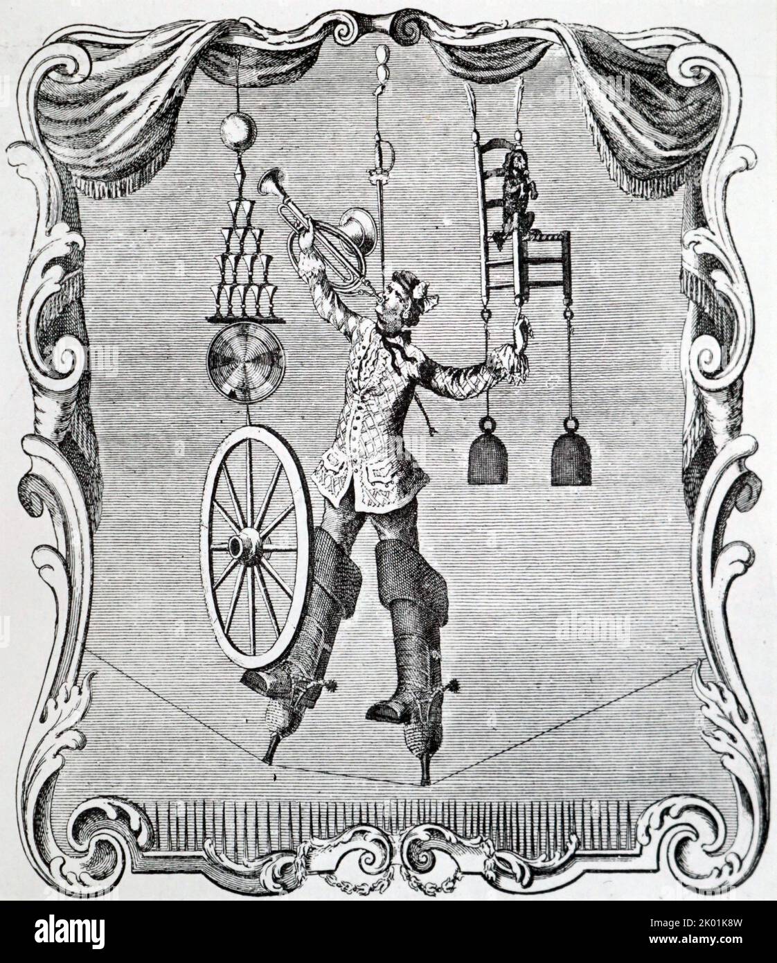 Duncan MacDonald, schottischer Seilläufer und Equilibrist, 1753. Stockfoto