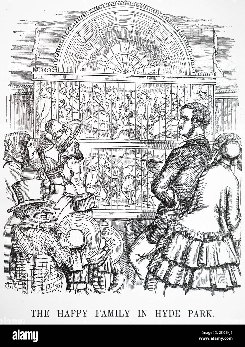 Prinz Albert zeigt den Kristallpalast und die große Ausstellung. Stanzen, 1851. Stockfoto