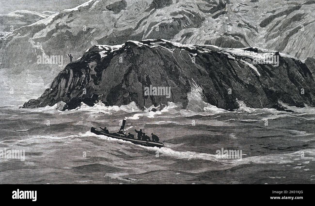 Die Greely Arctic Expedition. Start vom Bären, der die erste Überlebende, Cape Sabine, am 22. Juni 1884, anvisiert. Stockfoto