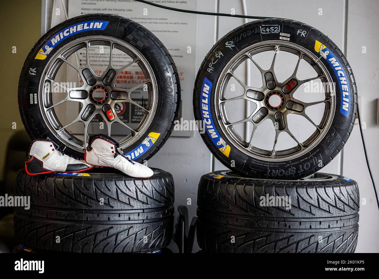 Reifen, pneu, Michelin , während der 6 Stunden von Fuji 2022, 5. Runde der FIA-Langstrecken-Weltmeisterschaft 2022 auf dem Fuji Speedway vom 8. Bis 11. September 2022 in Fuji, Japan - Foto Frédéric Le Floc’h / DPPI Stockfoto