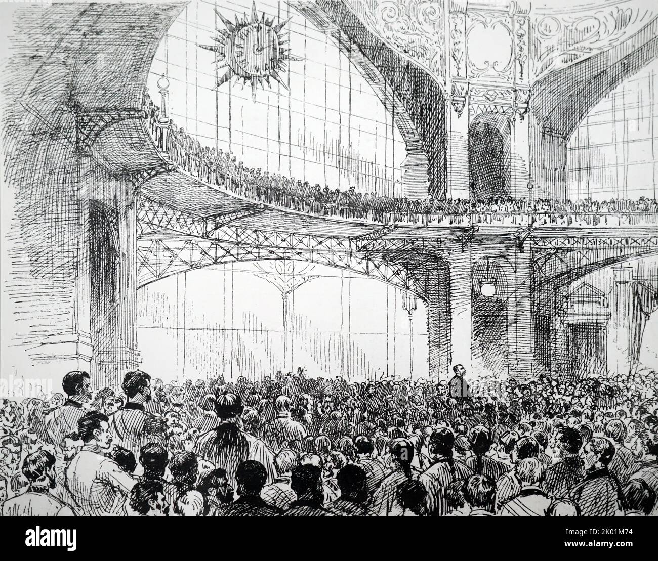Ausstellung Universelle, Paris. M Carnot Eröffnung der Expedition, Zeremonie im Großen Dom. Stockfoto