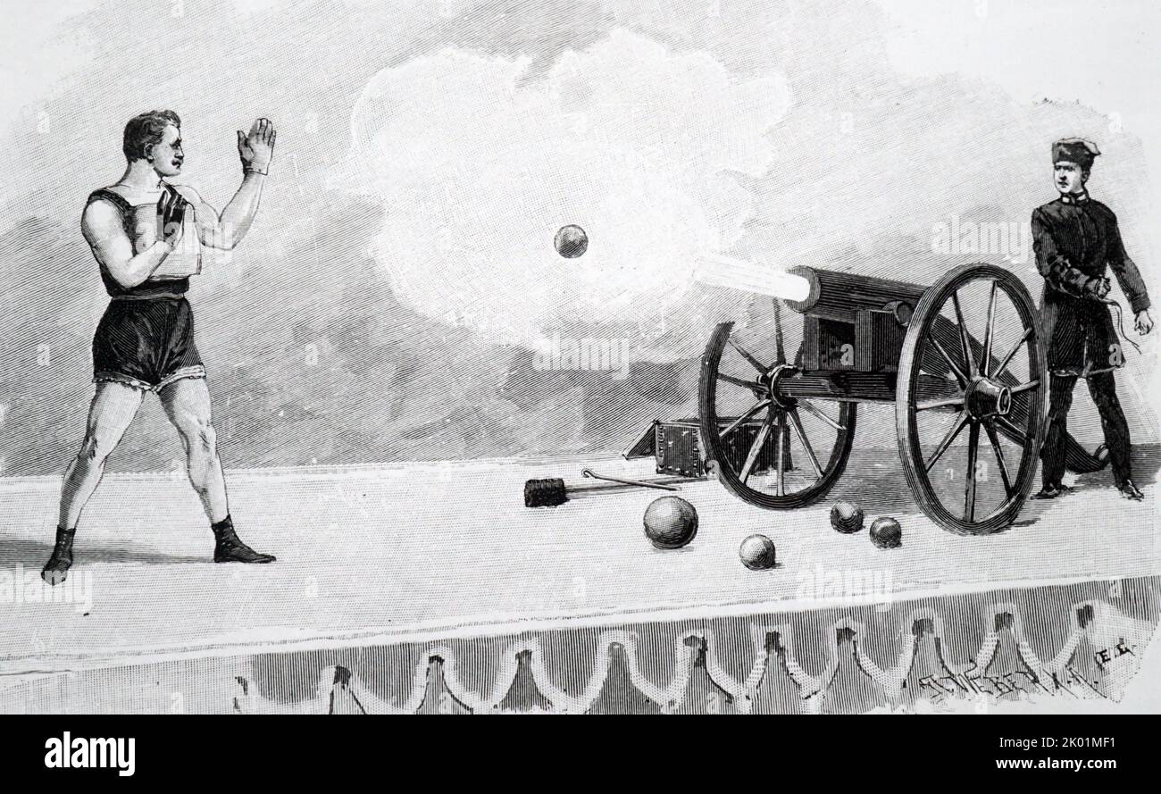 John Holtum stoppte eine Kanonenkugel im Flug. Stockfoto