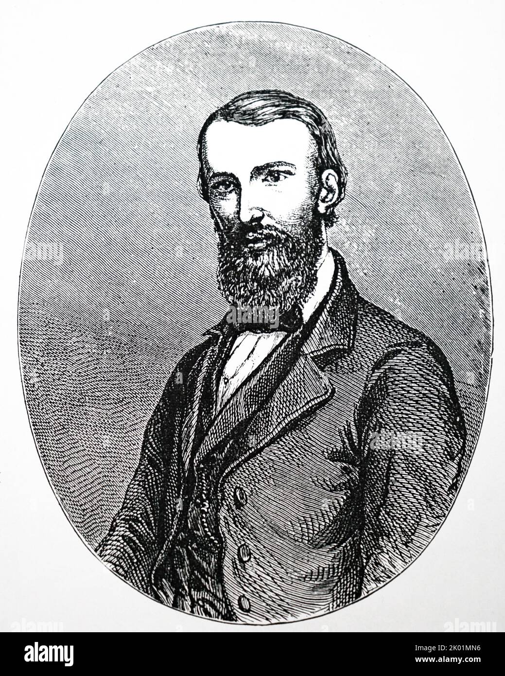William John Wills (1834-61) englischer Entdecker. Zweiter Kommandobefehlsfeldzug der Burke and Wills Expedition 1860-61 nach Australien. Burke und Wills starben auf der Rückreise an Hunger. Stockfoto