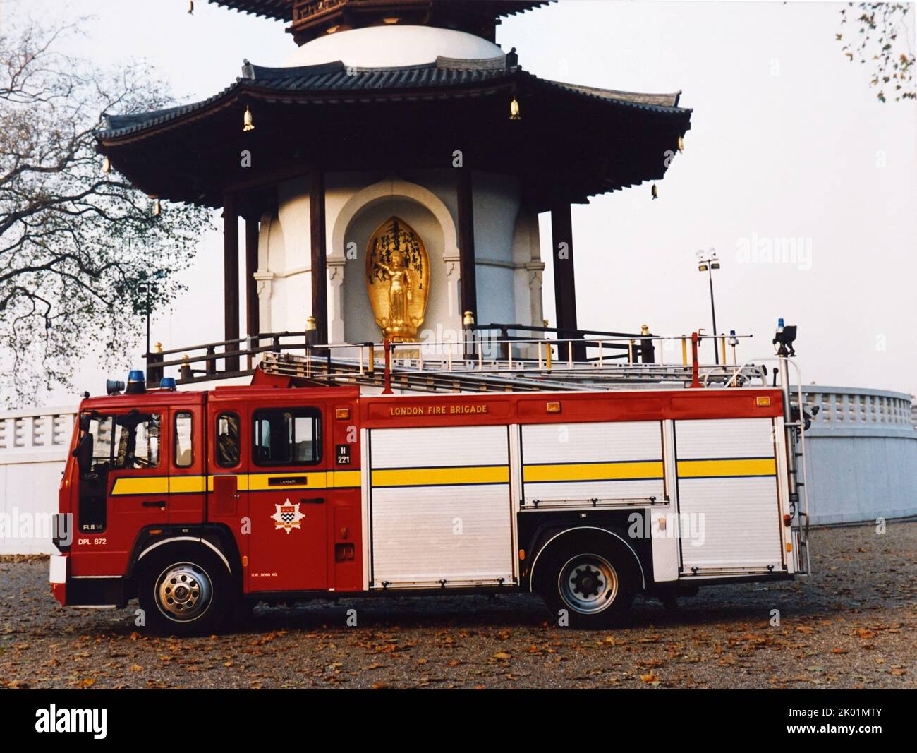 Feuerwehrmotor der Londoner Feuerwehr. Stockfoto