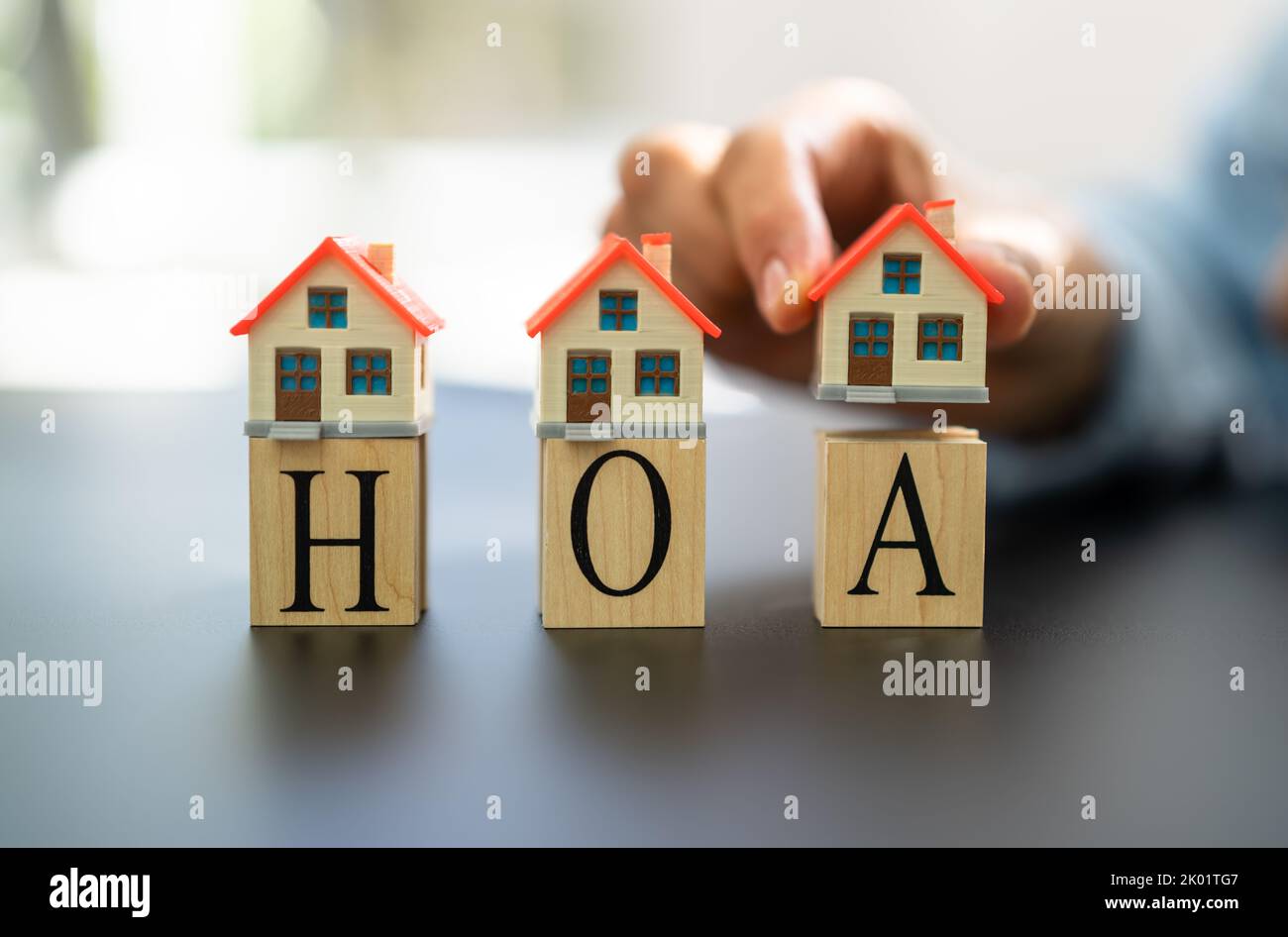 HOA - Hausbesitzer Vereinigung. Eigentümergemeinschaft Stockfoto