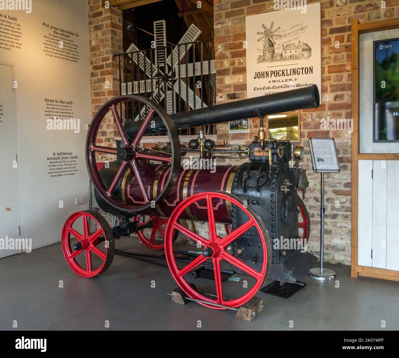 Tragbare Dampfmaschine von Tuxford in Heckington Mill Lincolnshire 2022 Stockfoto