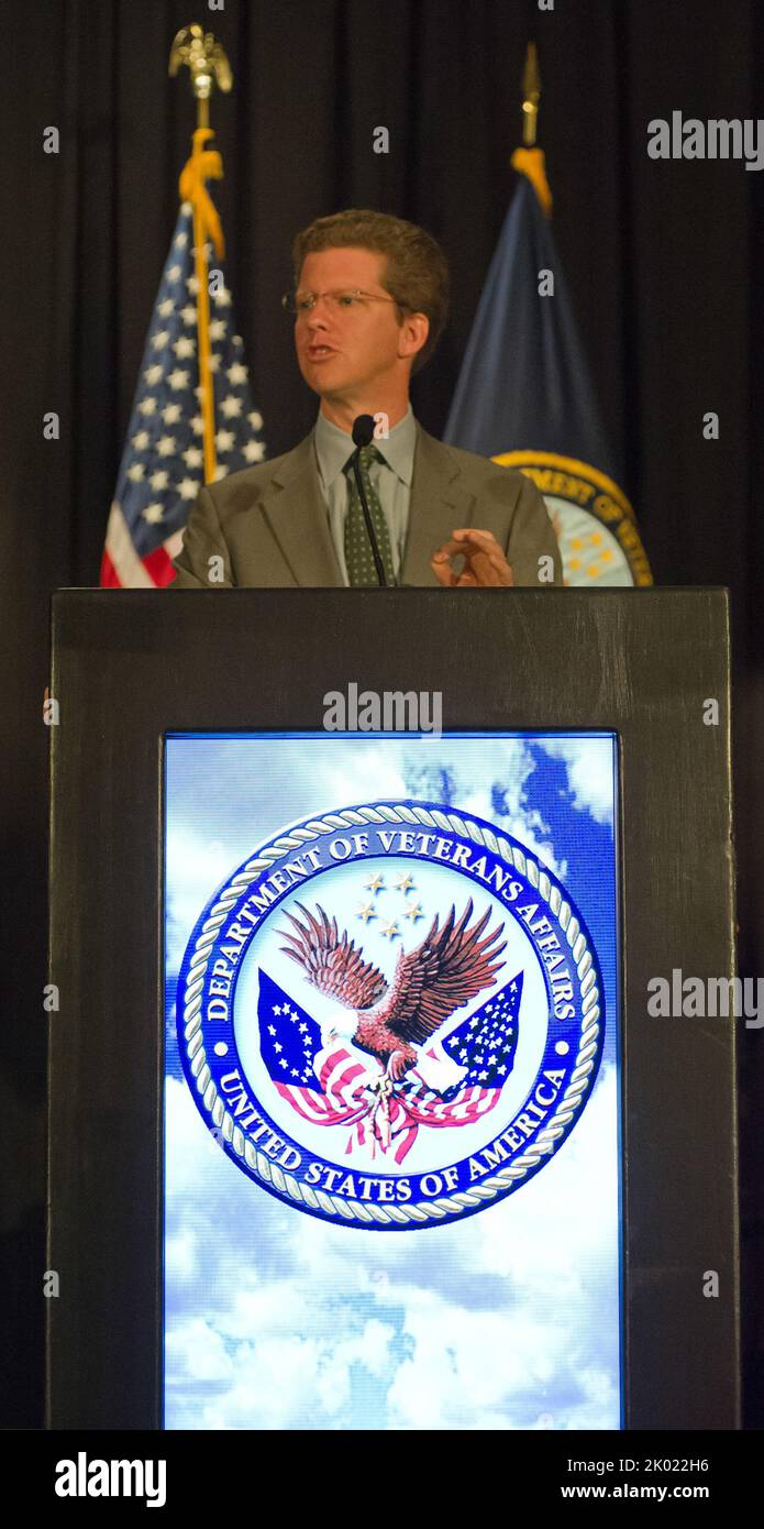 Vom Department of Veterans Affairs gesponsertes Nationales Forum für obdachlose Veteranen, unter den Teilnehmern war auch Sekretär Shaun Donovan. Stockfoto