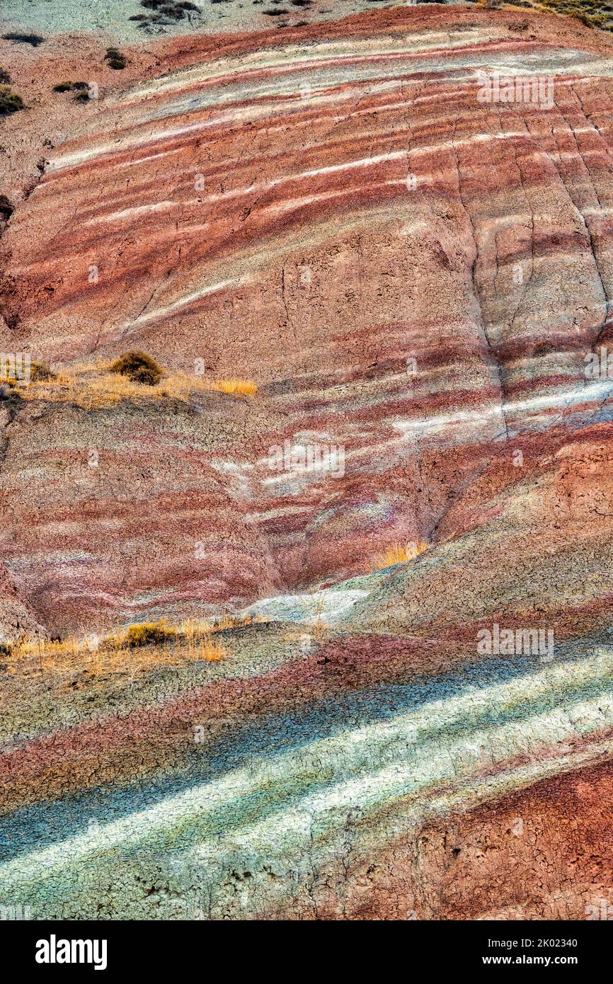 Candy Cane Berge, Khizi Bezirk, Aserbaidschan. Die Farben der Berge" durch Grundwasser produziert, dass die oxidationszahl des Iro verändert haben. Stockfoto