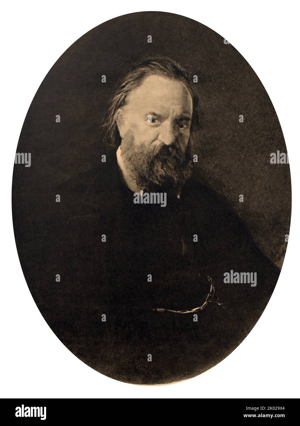 Porträt des Schriftstellers Alexander Ivanovich Herzen. 1867. Alexander Ivanovich Herzen (1812 - 1870) war ein russischer Schriftsteller und Denker, bekannt als der "Vater des russischen Sozialismus" Stockfoto