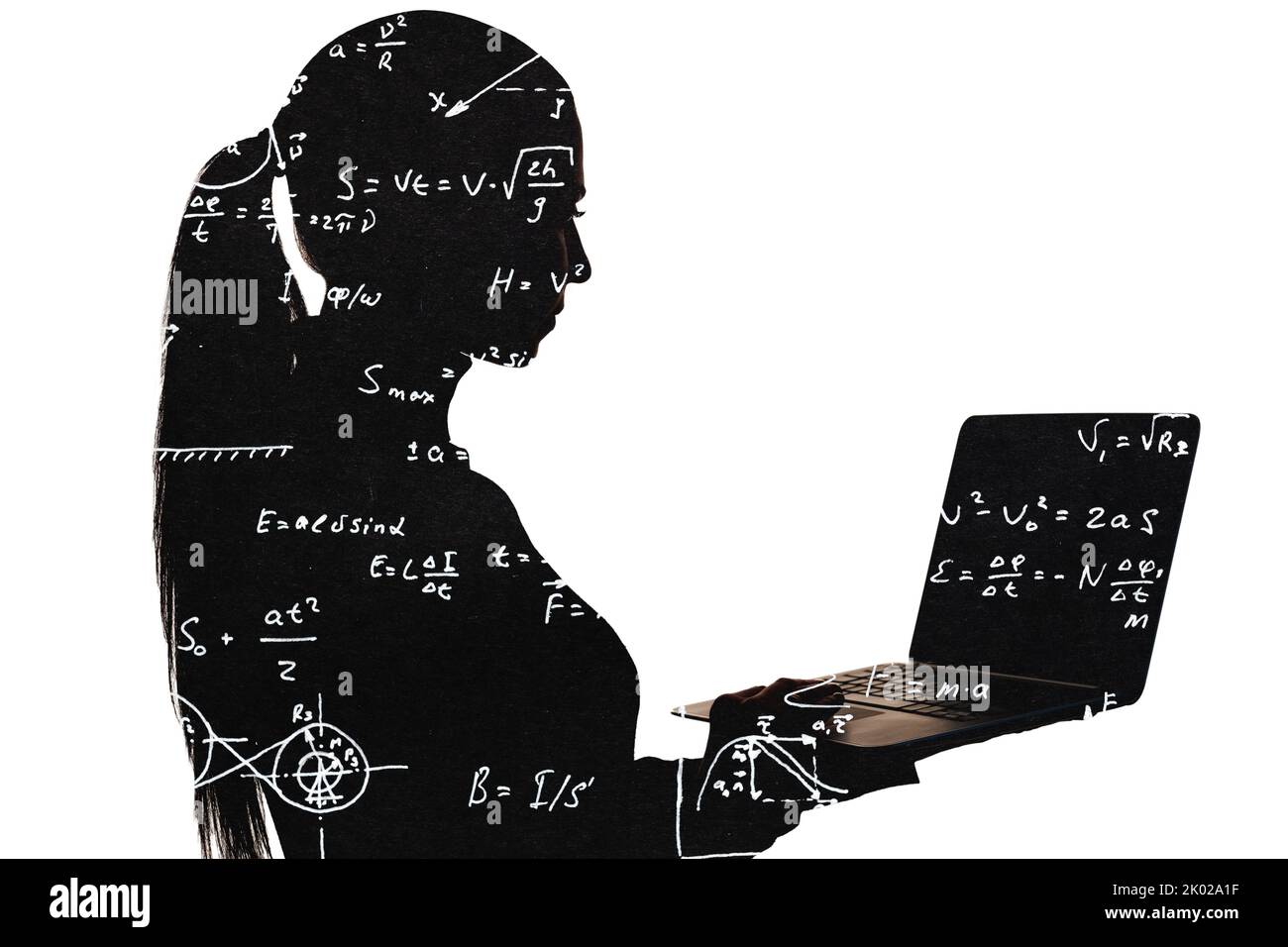 Bildungswissenschaft Silhouette weibliches Porträt Stockfoto