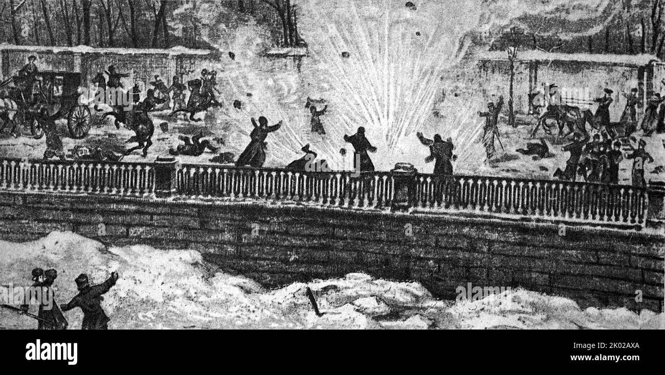 Die Tötung des Zaren von Alexander II. Von Russland durch den Willen des Volkes. Aus einem Stich 1881. Stockfoto