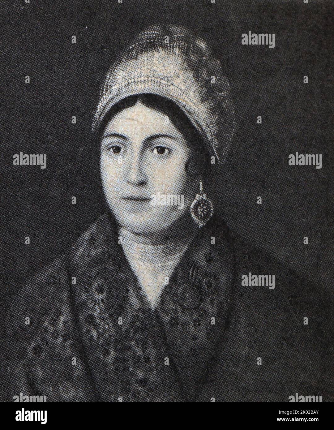 Vasilisa Kozhina (c. 1780--c. 1840) Russische Guerilla im Vaterländischen Krieg von 1812, die gegen die eindringende französische Grande Armee kämpfte. Stockfoto