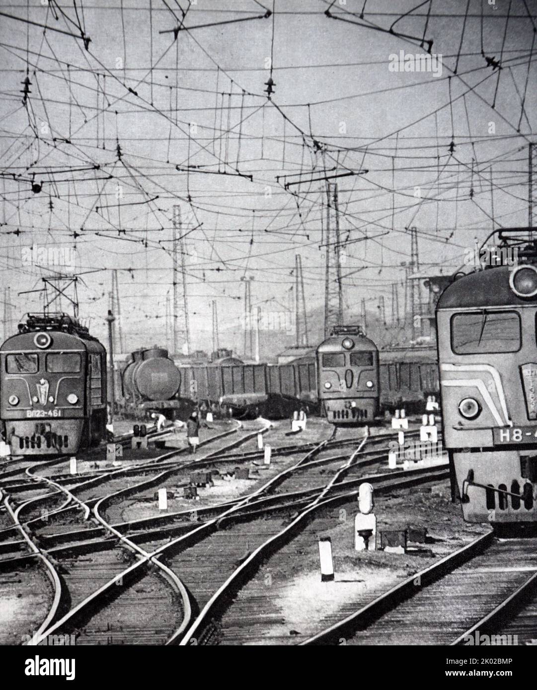 Russische Eisenbahnszene 1970 Stockfoto