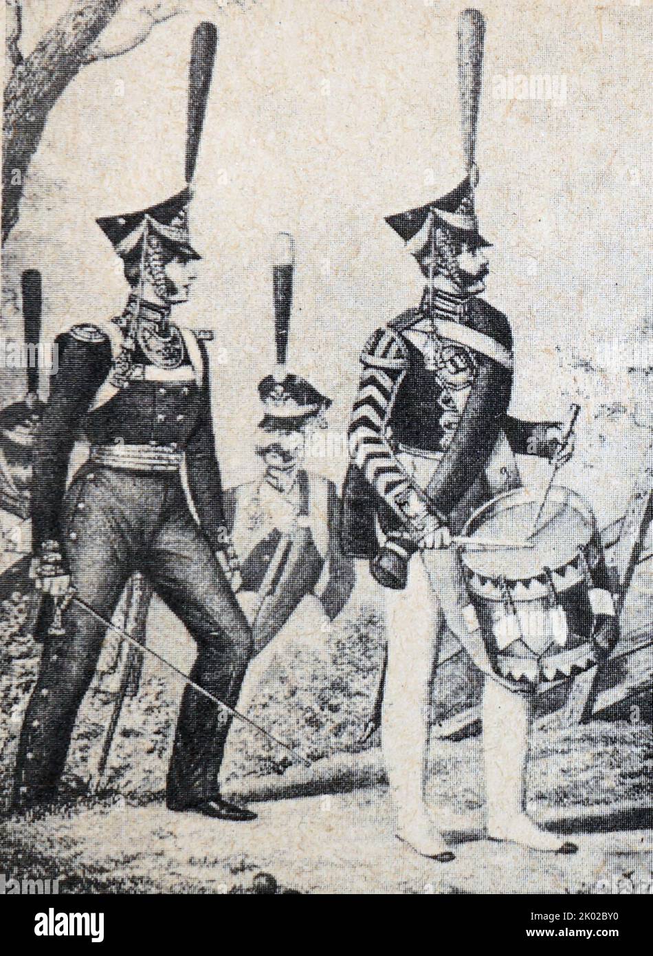 Soldatenausbildung. Russland 1830 Stockfoto