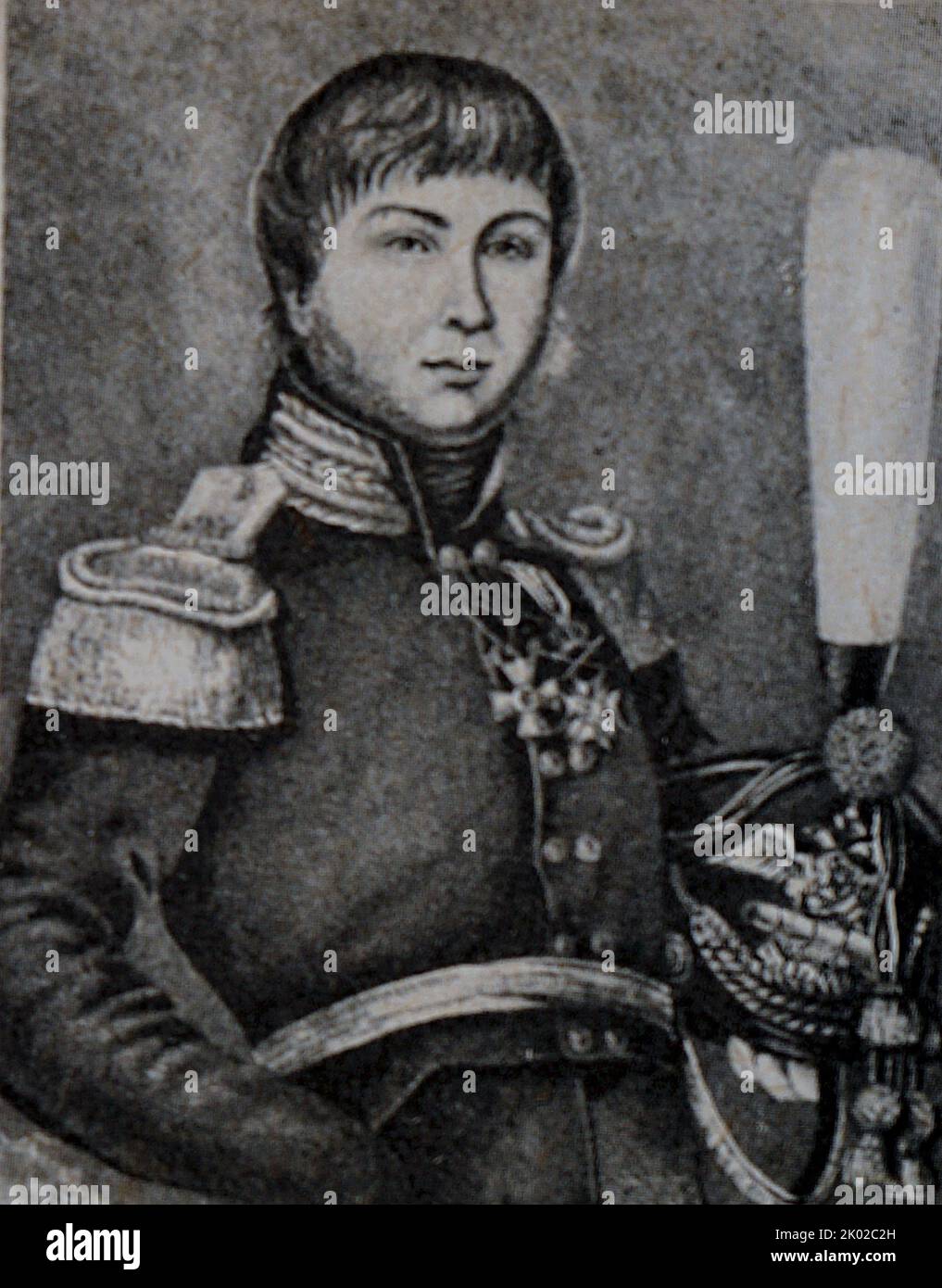 Alexander Samoilowitsch Figner (1787--1813) Oberst der Garde der Armee des Russischen Reiches, bekannt als Organisator von Partisaneneinheiten während der napoleonischen Invasion Russlands und später Deutschlands im Jahr 1812 Stockfoto