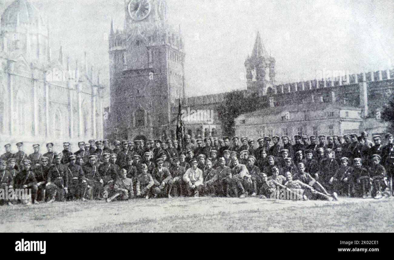 Kommandeure der Roten Armee: Absolventen der Kreml-Maschinengewehrschule. Moskau. 1920. Stockfoto