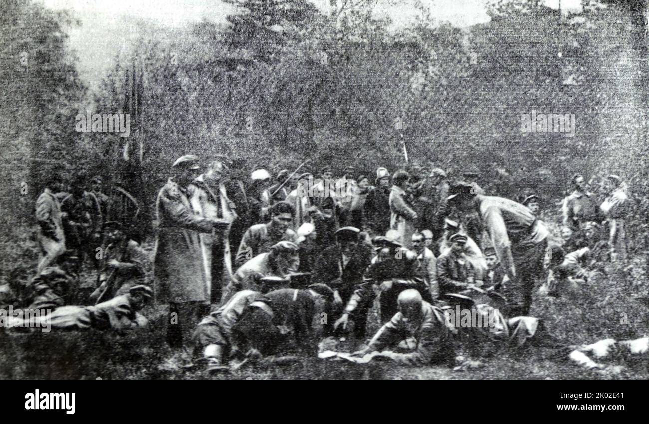 Kansk und Minusinsk Partisanen, während des russischen Bürgerkrieges. 1919. Stockfoto