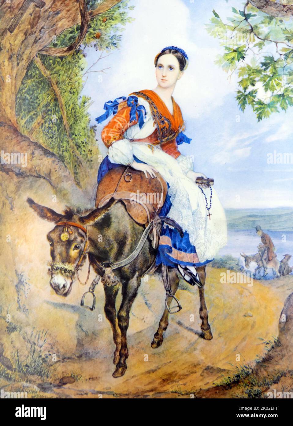 Gräfin Olga Fersen auf einem Esel von Karl Brullov Stockfoto