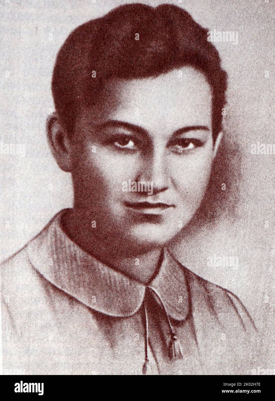 Soja Anatoljewna Kosmodemyanskaja (1923 - 1941) sowjetischer Partisane. Sie wurde nach Sabotageakten gegen die einmarschierenden Armeen Nazi-Deutschlands hingerichtet, und nachdem Geschichten über ihren Trotz gegenüber ihren Entführer auftauchten, wurde sie posthum zur Helden der Sowjetunion erklärt Stockfoto