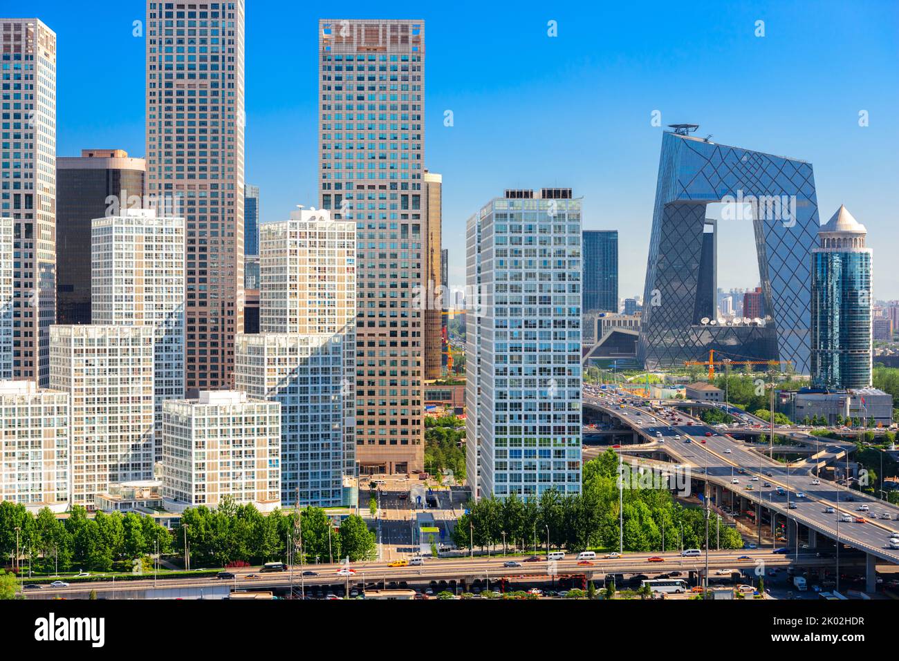 Peking, China Moderne Stadtlandschaft im Finanzdistrikt am Nachmittag. Stockfoto