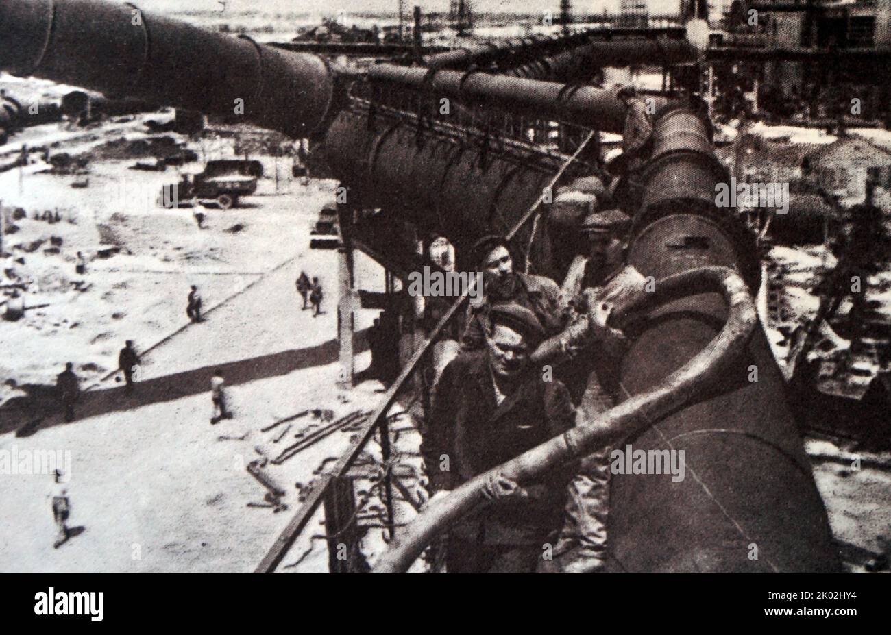 Restaurierung der Schmiede in der Fabrik Zaporozhstal. 1946. Stockfoto