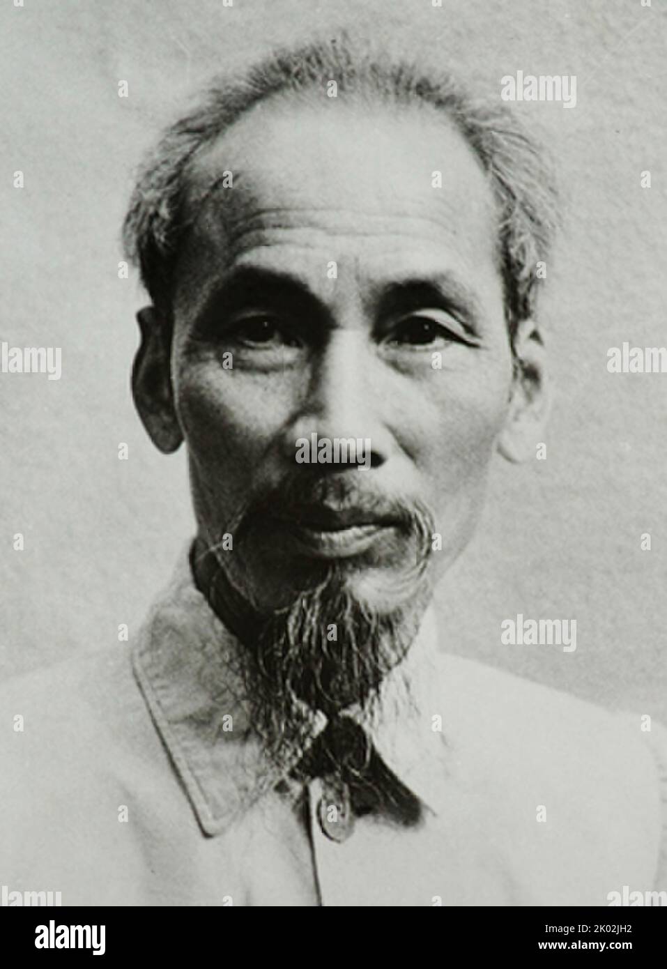 Ho Chi Minh (1890 - 1969), vietnamesischer Revolutionär und Politiker. Von 1945 bis 1955 war er Premierminister von Vietnam und von 1945 bis 1969 Präsident. Stockfoto