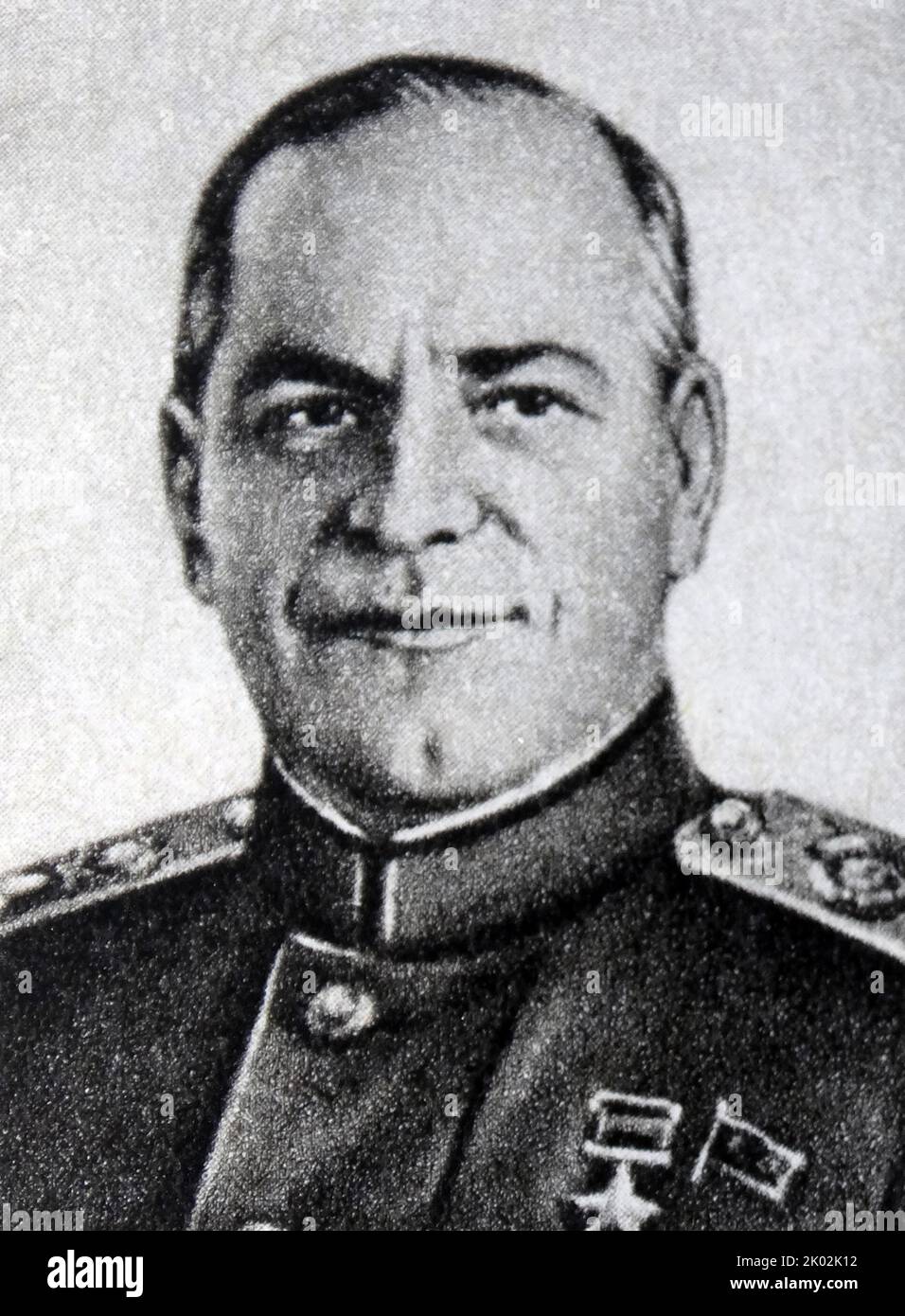 Georgi Konstantinowitsch Schukow (1896 - 1974) Marschall der Sowjetunion. Er diente auch als Generalstabschef, Verteidigungsminister und war Mitglied des Präsidiums der Kommunistischen Partei (später Politbüro). Während des Zweiten Weltkriegs, Stockfoto