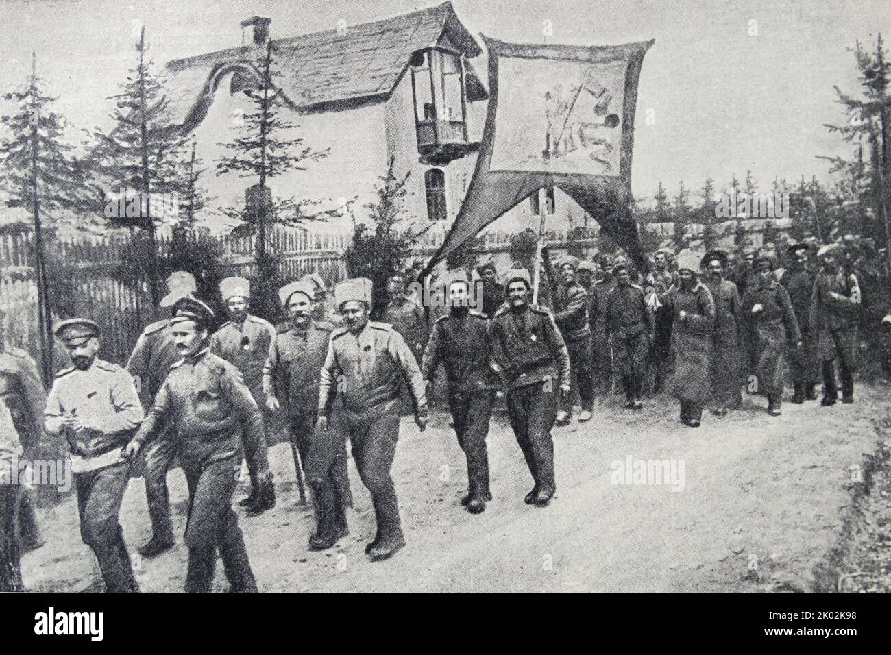 Revolutionäre Demonstrationen während der Russischen Revolution vom 1917. Februar Stockfoto