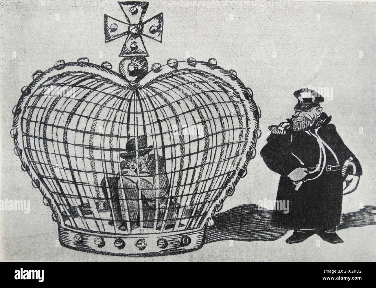 Anti-zaristische Karikatur von V. Denis 1917 Stockfoto