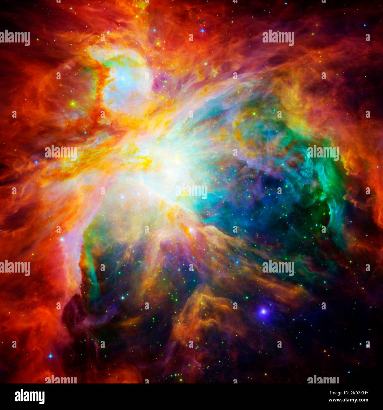 Chaos im Herzen von Orion, aufgenommen mit einem NASA-Teleskop Stockfoto