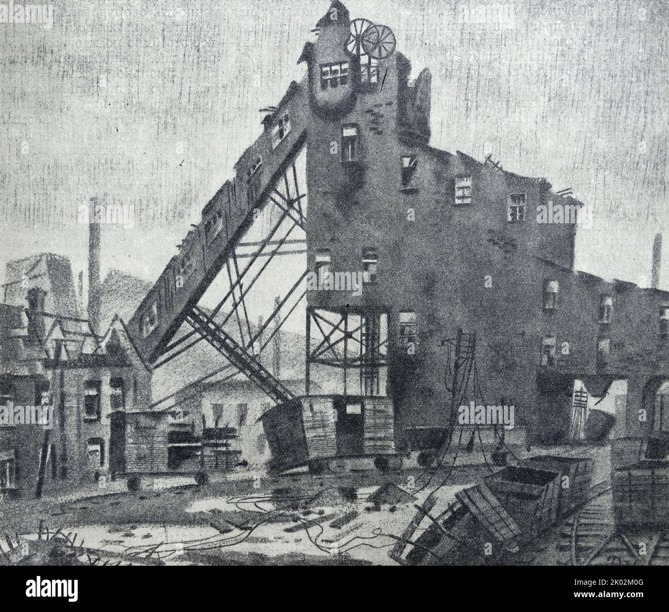Illustration einer verlassenen Mine während der russischen Revolution. 1917 Stockfoto